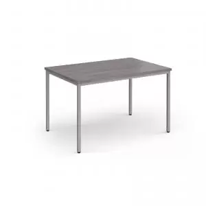 image of Flexi 25 rectangular table with silver frame 1200mm x 800mm - grey oak