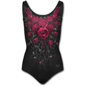 Image of Blood Rose Womens Large Allover Scoop Back Padded Swimsuit - Black