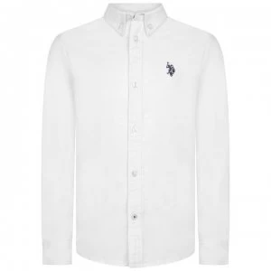 Image of US Polo Assn US Long Sleeve Oxford Shirt - Bright White
