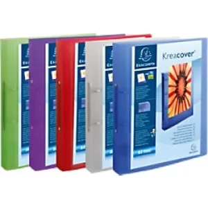 Image of Exacompta Presentation Ring Binder Kreacover Chroma 54769E Polypropylene A4 2 ring 30 mm Assorted Pack of 15