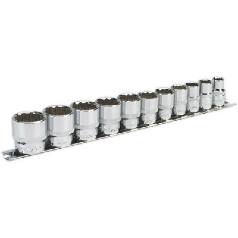 Image of Loops 11 PACK Socket Set - 3/8" Imperial Square Drive - 12 Point Sockets HIGH TORQUE Multi