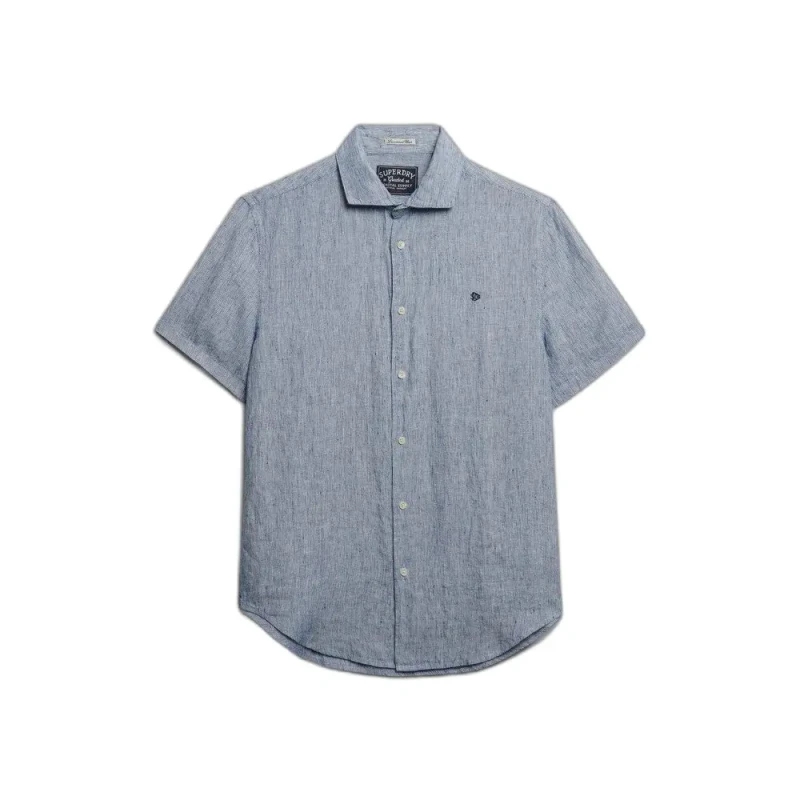 Image of Superdry Linen shirt Superdry Riviera Bleu Male S