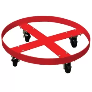 Image of Red Painted Steel Drum Dolly