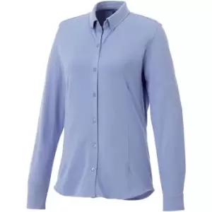 image of Elevate Womens/Ladies Bigelow Long Sleeve Pique Shirt (XL) (Light Blue)