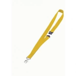 image of Durable TEXTILE NECKLACE 20 Lanyard Safety release 20mm Yellow Pack of