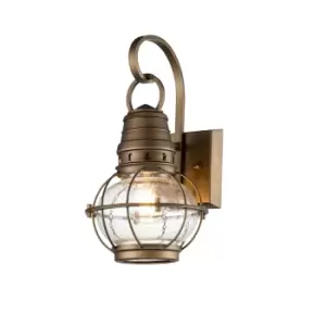 image of Kichler Bridgepoint Outdoor Wall Lantern Natural Brass, IP44