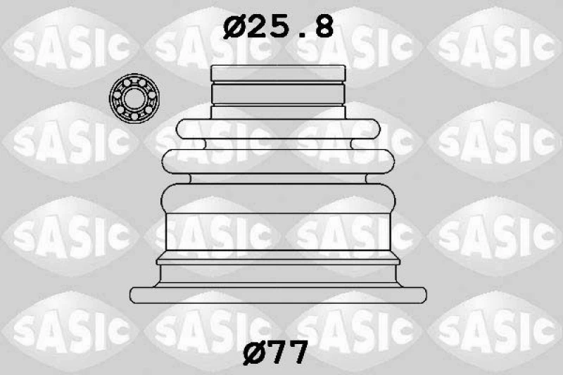 Image of CV boot kit, drive shaft SASIC 1904052