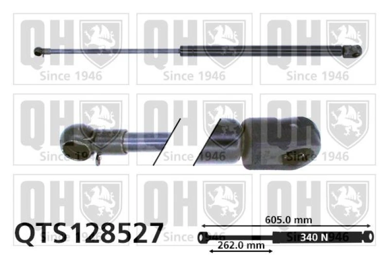 Image of QUINTON HAZELL Tailgate strut QUINTON HAZELL QTS128527
