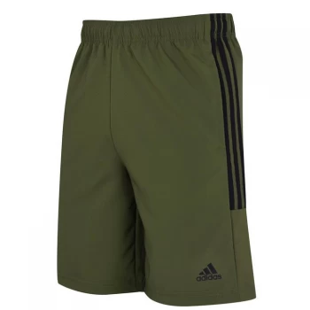 image of adidas Mens 3-Stripes Shorts - Khaki/Black