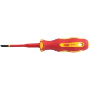 Image of Draper Ergo Plus&amp;#174; Slimline Cross Slot VDE Screwdriver, No. 1 x 80mm