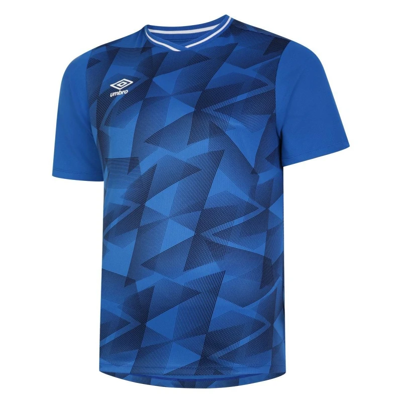 Image of Umbro Umbro Men Triassic Logo Short-Sleeved Jersey in Blue Size: large Blue L Male 5063425546893