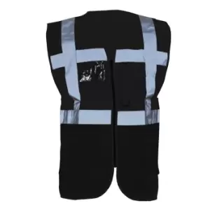 Yoko Hi-Vis Premium Executive/Manager Waistcoat / Jacket (S) (Black)