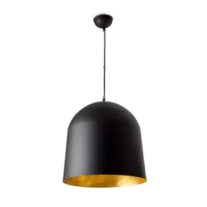 Image of Crater 3 Light Dome Ceiling Pendant Black, Gold, E27