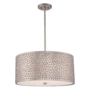 Image of 4 Light Large Round Ceiling Pendant Old Silver, E27