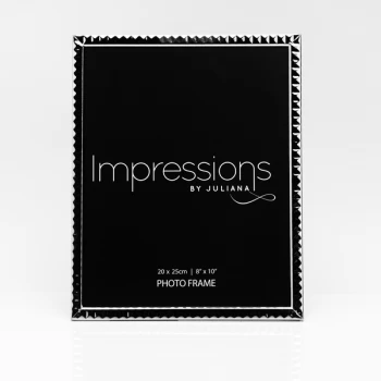 Image of 8" x 10" - Silver Plated Diamond Textured Photo Frame