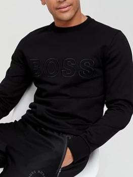 Image of Hugo Boss Stadler Large Logo Sweatshirt Black Size 2XL Men