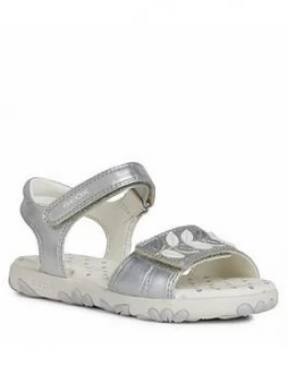 Image of Geox Girls Haiti Sandals - Silver, Size 8.5 Younger
