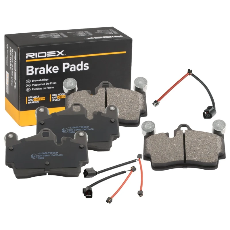Image of RIDEX 402B1783 Brake pad set Rear Axle both sides, prepared for wear warning indicator Brake Pad Set,disc brake (402)