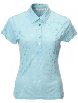 image of Swing Out Sister Christina Star Print Cap Sleeve Shirt Blue