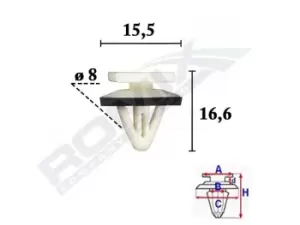 Image of ROMIX Clip, trim-/protection strip C70604 HYUNDAI,Tucson (TL, TLE),i20 (PB, PBT),GETZ (TB),i30 (GD),SANTA FE II (CM),i30 CW (GD),ix20 (JC)