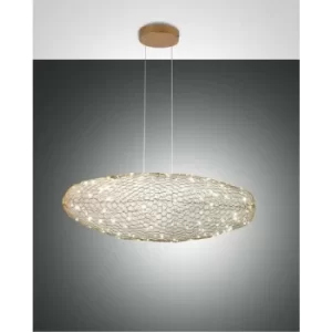 image of Fabas Luce Sumter LED Spherical Pendant Ceiling Light Gold Matt Glass