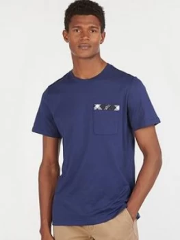 Image of Barbour Bryce Tartan Pocket T-Shirt - Regal Blue