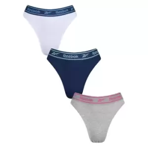 Image of Reebok 3 Pack Pansy Thongs Womens - Multi