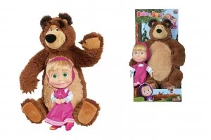 Image of Masha and the Bear Big Bear and Big Doll Soft Toy