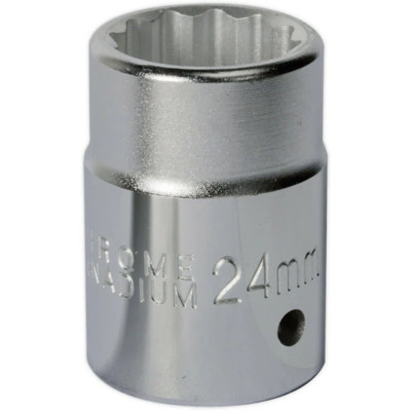 Image of Loops 24mm Forged Steel Drive Socket - 3/4" Square Drive - Chrome Vanadium Socket Metallics