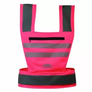 image of Weatherbeeta Childrens/Kids Reflective Bib (S) (Hi Vis Pink)