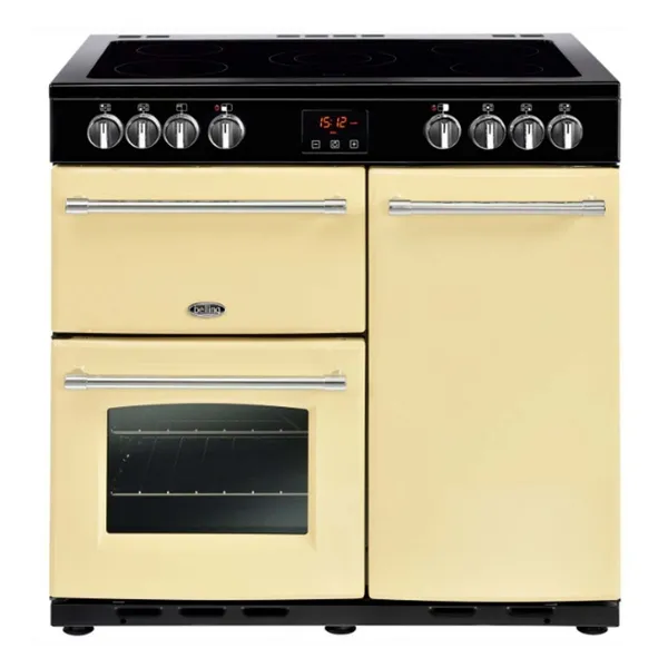 image of Belling 90cm Electric Range Cooker with Ceramic Hob - Cream - A/A Rated