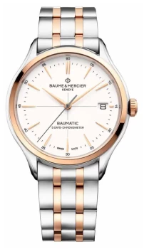 image of Baume & Mercier Clifton Baumatic White Dial Two Tone Watch