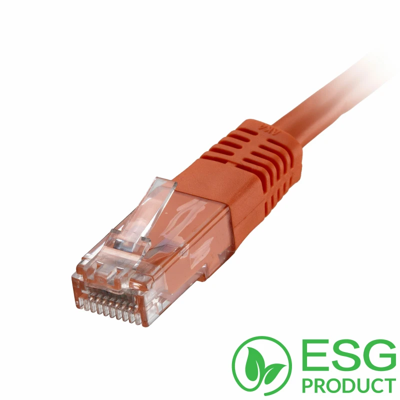 Image of Cablenet Cablenet 0.3m Cat5e RJ45 Orange U/UTP PVC 24AWG Flush Moulded Booted Patch Lead (PK 100) 67-9003B