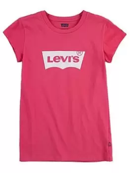Image of Levis Girls Short Sleeve Batwing T-Shirt - Pink, Size Age: 6 Years, Women