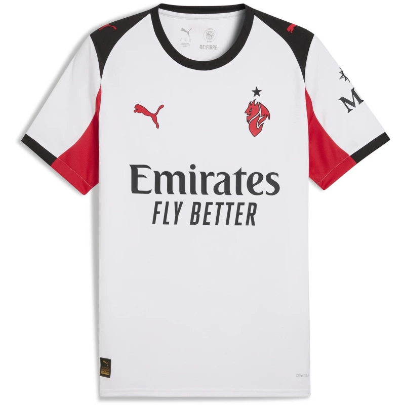 Image of Puma AC Milan Away Shirt 2025 2026 Adults White/Red male S