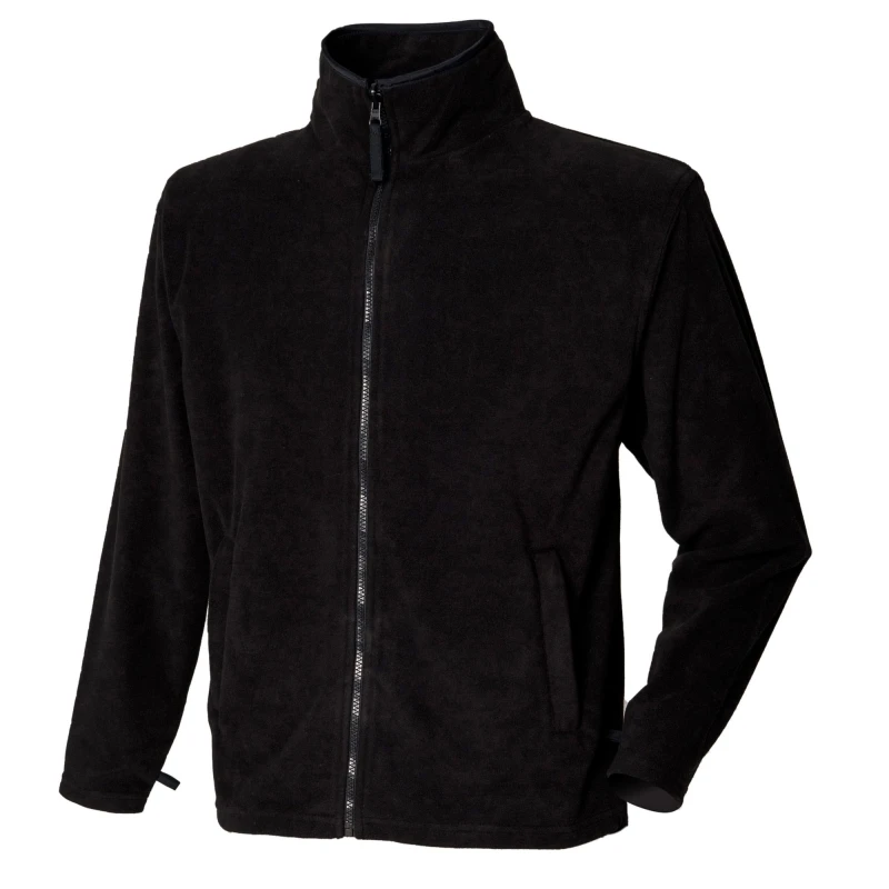 Image of Henbury Mens Microfleece Anti-Pill Jacket in Black Size: Small Black Male S