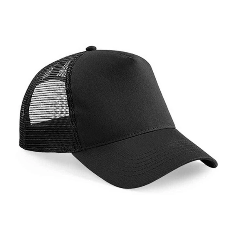 Image of Beechfield Beechfield Men Snapback Trucker Cap in Jet Black Jet Black One Size Male 5063527835635