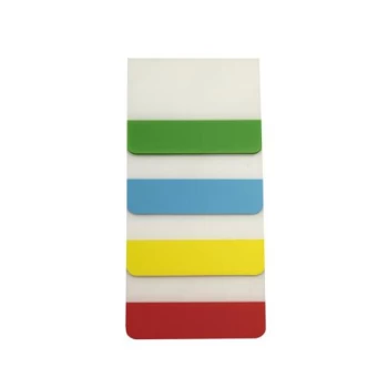 image of 5 Star Filing Tabs 4 Neon Assorted Colours Red Yellow Blue & Green 38x51mm [Pack 5]