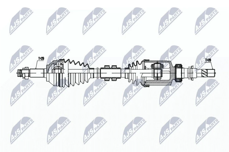 Image of NTY NPW-NS-167 Drive shaft 6-Speed Manual Transmission, Front Axle Right Drive Shaft (13)