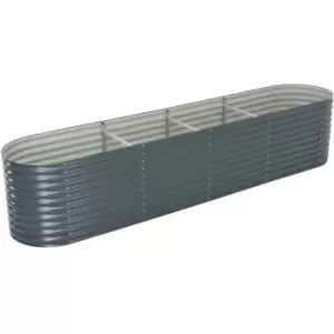 Image of Garden Raised Bed 400x80x81cm Galvanised Steel Grey Vidaxl Grey