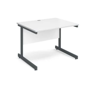 image of Dams Contract Graphite-Frame White-Top Desk