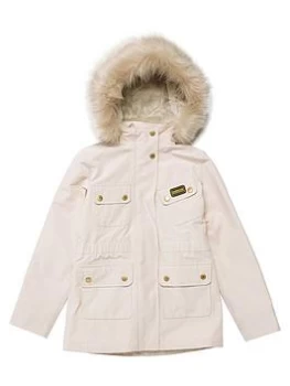 image of Barbour International Girls Wanneroo Jacket - Champagne, Champagne, Size 10-11 Years, Women