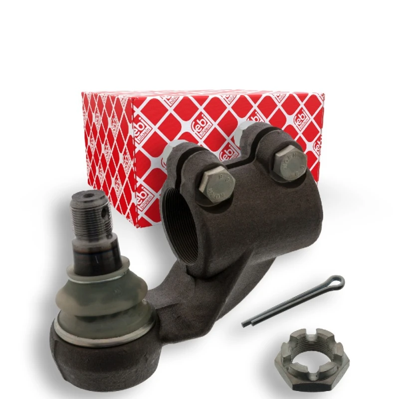Image of FEBI BILSTEIN 03957 Track rod end OE Turbo NEW, Front Axle Left, with crown nut Steel Tie Rod End (914)