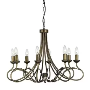 Image of 8 Bulb Chandelier Hanging Pendant LIght Black Gold LED E14 60W Bulb