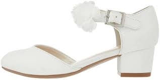 image of Monsoon Girls Macaroon Corsage Two Part Shoes - Ivory, Size 7 Younger