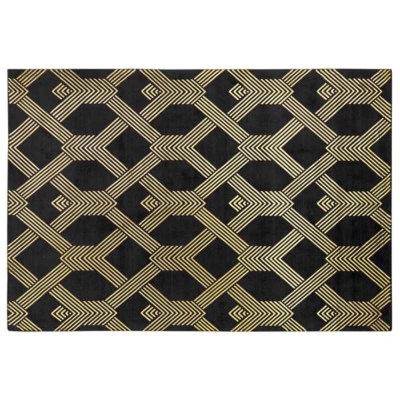 Image of Beliani Rug Vekse Black 160 X 230 Cm Viscose