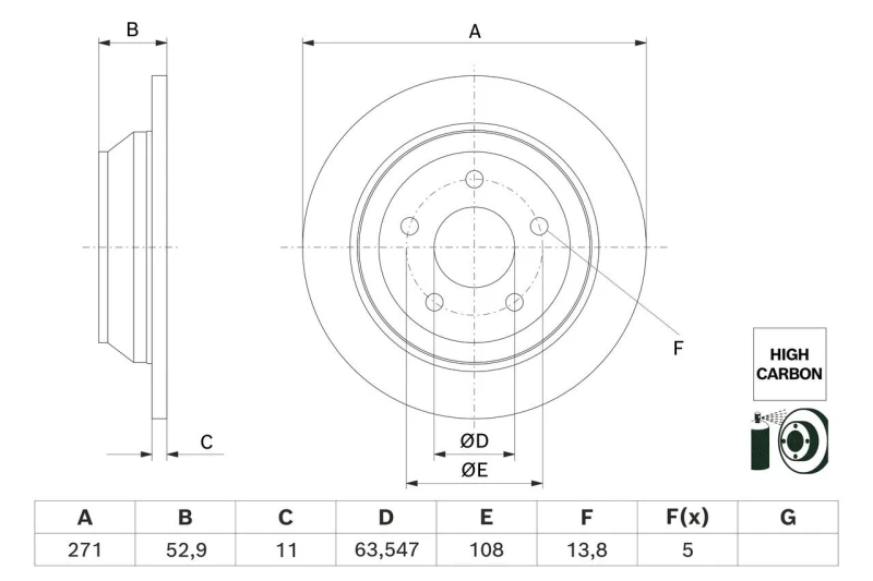 Image of Brake disc Bosch 0 986 479 H55