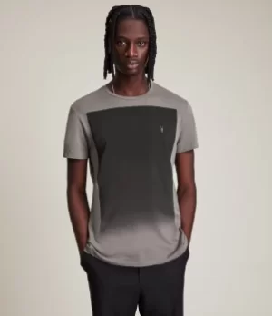 Image of AllSaints Mens Lobke Gradient Crew T-Shirt, Inox Grey, Size: L