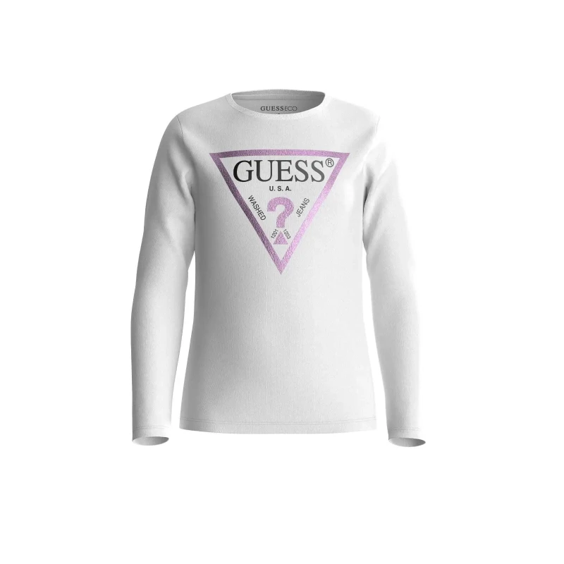 Image of Guess Girl's long sleeve T-Shirt Guess Core Blanc Female 14 ans