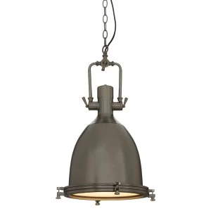 image of Premier Housewares Lexington Large Gunmetal Plain Pendant Light